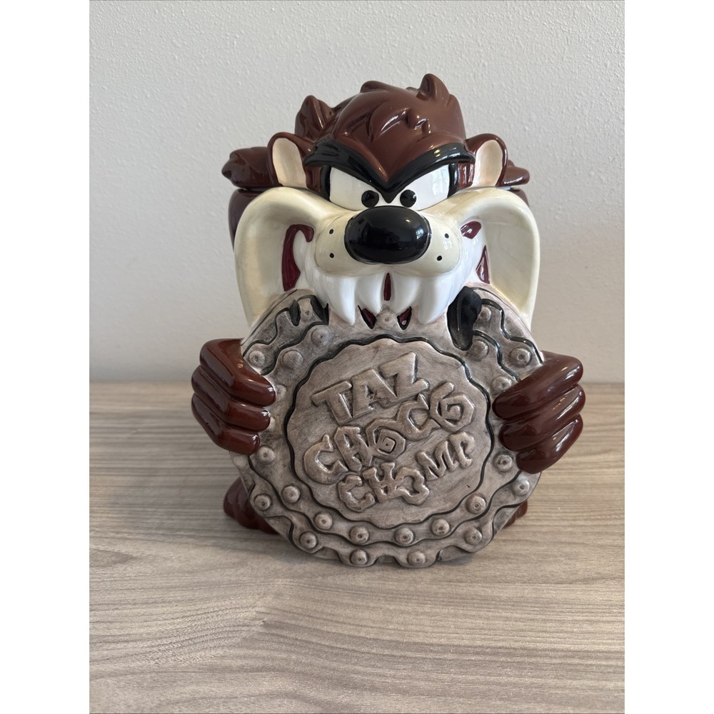 Vintage 2001 Taz Cookie Jar CHOCO CHOMP Tasmanian Devil Looney Tunes Rare